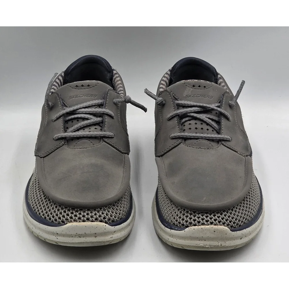 Skechers Arch Fit Melo Waymer Mens 9 Charcoal Slip On Walking Shoes Gray